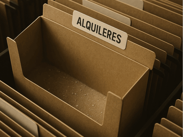 Archivador de alquileres vacío debido a la falta de oferta (2025)